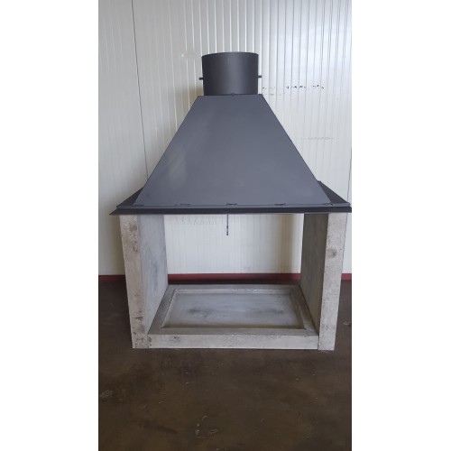Doorkijk chamotte openhaard 55cm. Br. x 55cm. H.