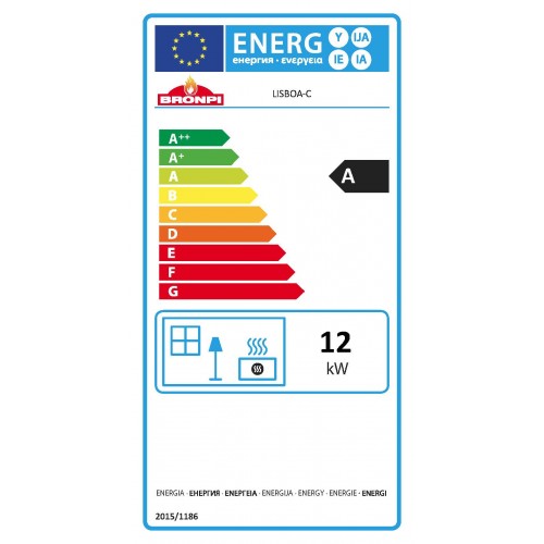 BRONPI LISBOA-C 3 zijde glas wandhaard houtkachel,compleet met ventilatorsysteem